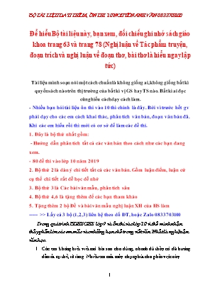 Bộ tài liệu ôn thi vào Lớp 10 - Mô típ, cấu trúc bài văn nghị Luận văn học - Nguyễn Anh Văn
